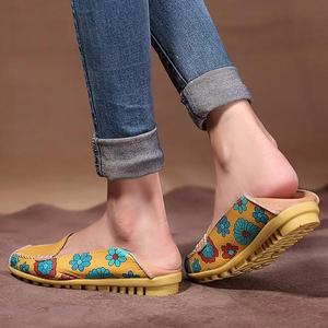 Chaussures Plates Loafers Moccasins Ballerines Souples en Similicuir PU à Motif Floral pour Femmes Grandes Tailles avec Bout Rond - Product Image 5