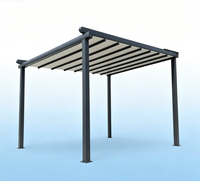 Pergola pliante extensible en PVC imperméable, auvent pour plage, camping, restaurant |   Structure en aluminium motorisée, revêtement poudré, 3x3