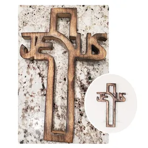 手工耶稣名字十字架墙十字架，古董圣天主教十字架，悬挂天主教十字架家庭教堂装饰