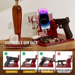 Soporte de Madera para Teléfono, Organizador de Escritorio Multifuncional con Porta Relojes y Llaves para Uso en Oficina - Product Image 2