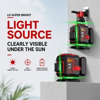 Nouveau kit niveau laser et récepteur avec batterie au lithium rechargeable et mallette de transport pour travaux de nivellement extérieur sur chantier