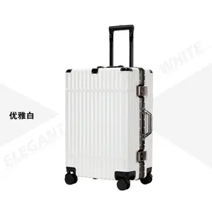 New Hot-selling Blue Carry On Mini Folding Cart Smart Luggage Bag For Travel Aluminum Frame Trolley Suitcase