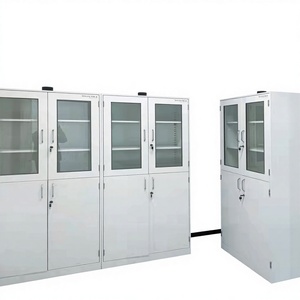 خزانة فولاذية بتصميم عصري لتخزين كواشف المختبرات والأدوية، أثاث مختبرات معدني متين مقاوم للمواد الكيميائية، ألواح خشبية - Product Image 4