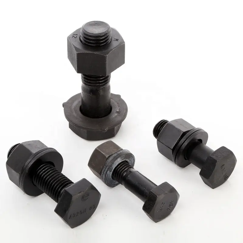 High Strength Black Bolt High Strength ASTM A325 Hex Bolt With Nut And Washer Finish Black