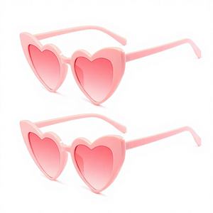 Gafas de Sol Meleager Vintage con Diseño de Corazón, 2 Piezas, Color Rosa, Montura Completa, PC UV400, Diseño Retro de Amor, para Fiestas, Viajes, Bodas, Unisex - Product Image 3