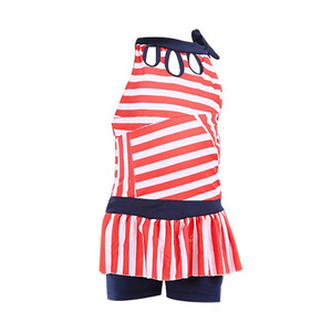 Girls Swimwear Two Piece <b>Skirt</b> Style Navy Blue Quick Dry <b>Elastic</b> For Kids Swimming Water Sports - Product Image 3
