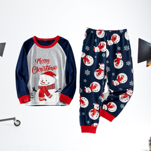 Conjunto de Calças Térmicas de Natal para Família, Pijamas de Malha com Logotipo, Roupas Tal Mãe Tal Filha com Logotipo Frontal para Outono Inverno - Product Image 1