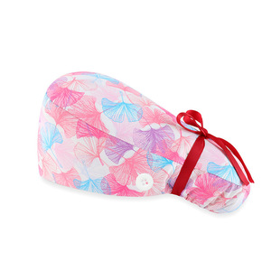 Adjustable Multicolor <b>Scrub</b> <b>Caps</b> Ponytail Turban <b>Caps</b> with Button Cotton Wrinkle-Resistant for Daily Outfits uniform - Product Image 1