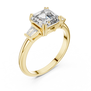 Top selling Asscher Cut Lab Grown Diamond Three-Stone <b>Ring</b> its step-cut facets and elegant depth - Product Image 2