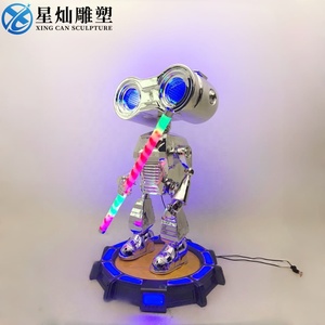 Estatua de Robot de Fibra de Vidrio Electrochapada al Vacío, Estilo Walle, Personaje de Película, Decoración para el Hogar, Artículo Coleccionable, Regalo - Product Image 2