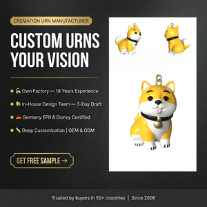 Colgante Conmemorativo de Cerámica Shiba Inu Hecho a Mano, Collar Personalizado para Guardar Cenizas, Joyería de Cremación, Elegante Regalo de Recuerdo - Product Image 1