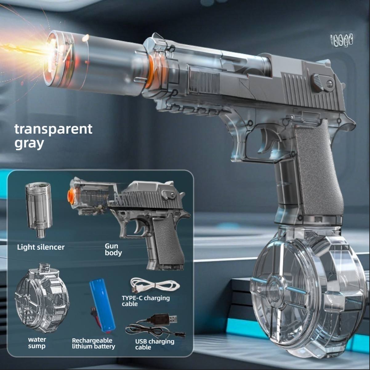 Désert lance-flammes détachable noir