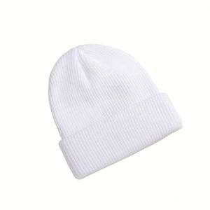Wholesale Autumn Winter in Stock Knitted Beanie Women Men Solid Colour Acrylic Warm Beanie Hat - Product Image 4