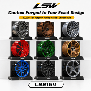 ล้อฟอร์จ LS8164 ขนาด 18 19 20 นิ้ว 5x112 5x120 สีดำเงา ขอบลายตาข่าย สำหรับ BMW Porsche - Product Image 6