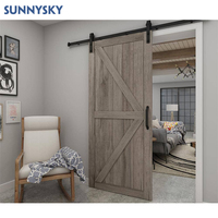 Design Sunnysky Design moderne Portes de grange en bois personnalisables Portes coulissantes Portes pliantes intérieures pour maisons
