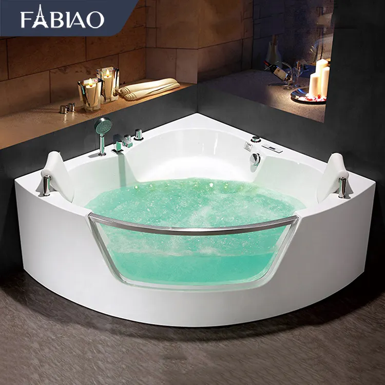 Fabiao Vasca Di Bagno Bad Fabriek Hoek Schort Jakuzi Glas Bad 2 Persoon Hot Tub Met Digitale Controle