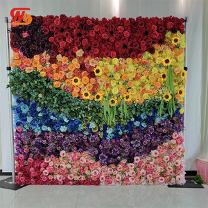 Muro de Flores Artificiales Personalizado SMOOTH, Colorido, con Rosas y Girasoles, Fondo Floral de Seda 5D, Decoración para Fiestas de Cumpleaños - Product Image 1
