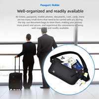 Nouvelle pochette de voyage pour passeport avec protection RFID antivol, sac banane pour billets de voyage, organisateur de documents, sac banane de sport pour téléphone