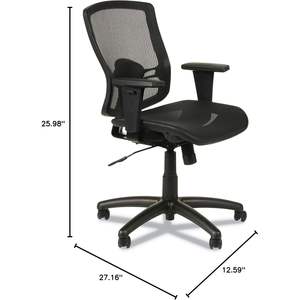 Silla ejecutiva moderna Alera ET4218 Etros Series, respaldo y asiento de malla ajustables, silla de nailon negro con respaldo medio y inclinación sincronizada - Product Image 4