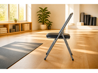 Chaise de yoga pliable avec cadre métallique robuste, siège rembourré et extension avant pour exercices d'étirement et soutien du dos