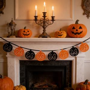 Guirlande de citrouilles scintillantes <span class=keywords><strong>Halloween</strong></span> 608020 - Décoration de citrouilles noires et oranges <span class=keywords><strong>pour</strong></span> fête, maison, vitrine - Product Image 4