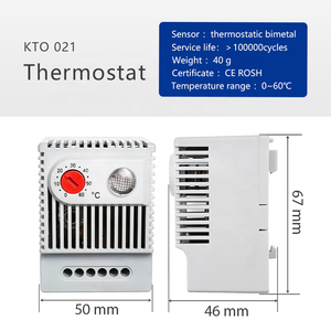 Nhỏ gọn điều khiển cơ khí tủ nhiệt 24VDC 240VAC môi trường điều chỉnh nhiệt độ tĩnh nhiệt lưỡng kim cảm biến 1C - Product Image 2