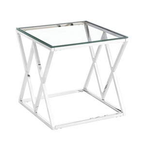 Mesa de Centro <span class=keywords><strong>Nico</strong></span> Square de Acero Inoxidable, Mesa Auxiliar Italiana - Product Image 6