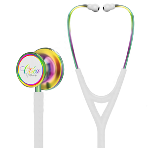 OTICA Double-Sided Cardiology <b>Stethoscope</b> | Class II CE Certified 5-Year Warranty Stainless Steel Rainbow Finish - Product Image 1