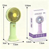 Mini ventilateur portatif, chargement USB, 3 vitesses, batterie intégrée, silencieux, support de téléphone portable, petit ventilateur électrique, moteur à balais