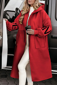 Dropshipping Shopify, gabardina de manga tejida de Color sólido <span class=keywords><strong>con</strong></span> bolsillos para <span class=keywords><strong>mujer</strong></span>, Chaqueta larga cortavientos <span class=keywords><strong>con</strong></span> <span class=keywords><strong>capucha</strong></span>, abrigo - Product Image 6