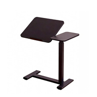 Bureau mobile pour ordinateur portable à hauteur réglable, table de chevet roulante en acier avec chariot inclinable pour usage au bureau