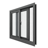 Ventana Corredera de Aluminio Moderna, Ventanas Correderas de Aluminio con Doble Acristalamiento, Ventana de Aluminio con Vidrio de Bajo Costo