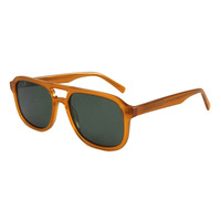 Lunettes de soleil en acétate à double pont personnalisées, style aviateur, tendance rétro, pour femmes, transfrontalières Europe-Amérique