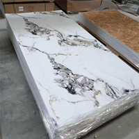 Panneau mural moderne en PVC très brillant pour l'intérieur, léger, imperméable, feuilles de marbre UV pour les projets de bricolage à la maison, salle de bain et salle de sport en plein air
