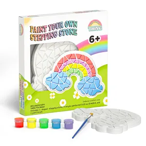 Dipingi le tue pietre miliari in ceramica fai da te Kit di pietre miliari arcobaleno per bambini