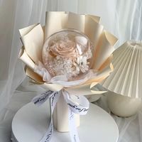 Buket Mawar Awet Bola Akrilik Buatan Tangan Abadi Tahan Lama 3-5 Tahun Dekorasi untuk Pernikahan Hari Valentine Tahun Baru Natal