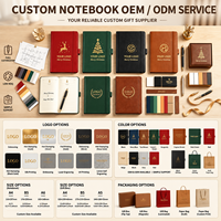 Carnet de Noël personnalisé en cuir PU avec logo estampé à chaud, couverture étanche, idéal pour les entreprises