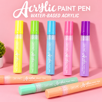 Ensemble de stylos marqueurs acryliques à 6 couleurs de grande capacité avec logo personnalisé M10 pour le dessin DIY, la peinture à l'aquarelle et l'art