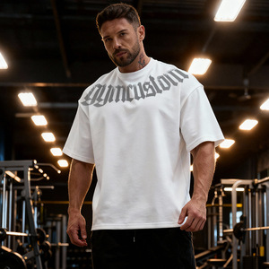 Camiseta deportiva para adolescentes, estilo americano, oversize, de tejido grueso, holgada, 220g, manga corta, talla extra grande - Product Image 3