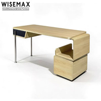 WISEMAX FURNITURE Bureau de direction en bois massif de style nordique moderne pour hôtel, villa, bureau