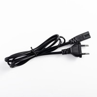 Kabel Ekstensi Daya PC AC Eropa dengan Steker 2 Pin EU, Kabel Daya Laptop 1.5M 5FT, Kabel Daya EU 2 Pin Terpolarisasi