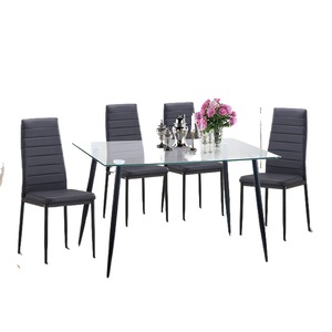 HarperBright Designs Table à manger rectangulaire en verre 120 x 70 x 75 cm Style moderne et minimaliste - Product Image 5