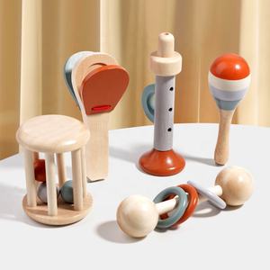 Set di Strumenti Musicali in Legno <span class=keywords><strong>Montessori</strong></span> per Neonati, Gioco Educativo Sensoriale con Sonagli per Bambini - Product Image 3
