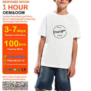 Camisetas Deportivas de Manga Corta con Estampado Gráfico para Niños de The Children's Place, Logotipo Personalizado, Camiseta Informal Transpirable de Algodón para Niños de Verano - Product Image 1