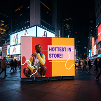 Totem LED 640x1920mm P1.53 P1.86, Mur Vidéo Sans Cadre, Affichage Numérique Publicitaire Double Face sur Pied Mobile pour Centre Commercial