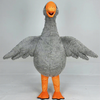Costume de mascotte de cygne gris d'oie adultes en peluche fourrure gonflable Animal robe Costume Halloween fête publicité extérieure fête Cosplay