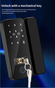 Contrôle d'accès électronique numérique Tuya Serrure de porte coulissante en verre Carte d'application Clé de sécurité numérique Empreinte digitale Serrure intelligente de porte en verre - Product Image 6