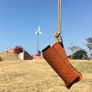 <b>Custom</b>-made top-grain cowhide <b>lighter</b> case, black retro <b>lighter</b> protective case, hanging portable <b>lighter</b> case. - Product Image 3