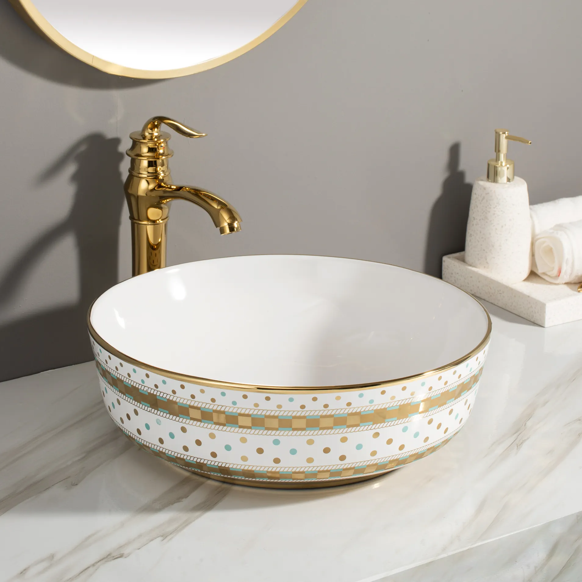 Lavabos de luxe royaux comptoir évier lavabo en céramique art bassin couleur design lavabo