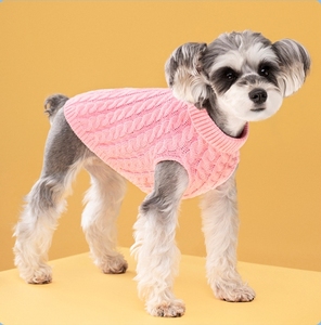 Vêtements d'hiver, nouvelle mode, pull en tricot torsadé uni pour chien, couleur bonbon - Product Image 4